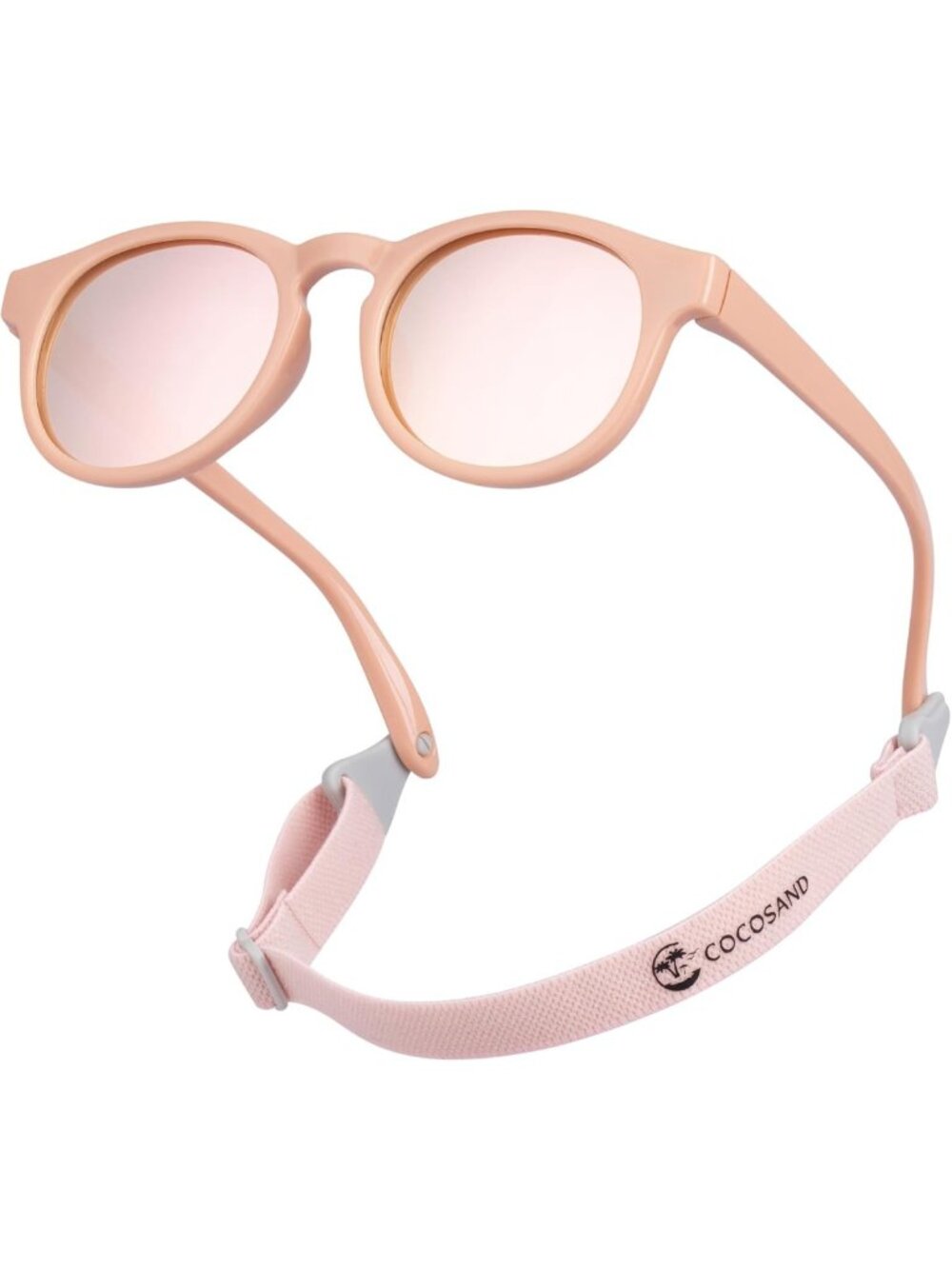 Polarized Baby Toddler Sunglasses with Strap - Flexible Round Frame for 0-6
